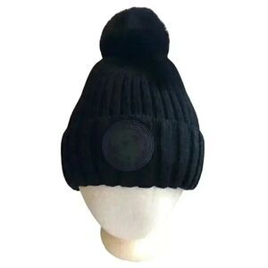 Canada Weather Gear Unisex Adult Black Acrylic Knit Fleece Lined Cuffed Beanie w